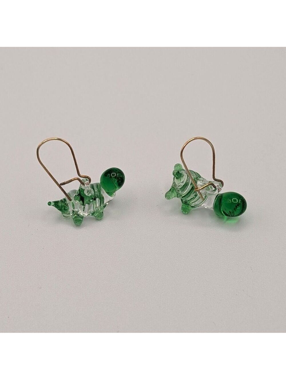 Unique Handmade Green Glass Critter Earrings